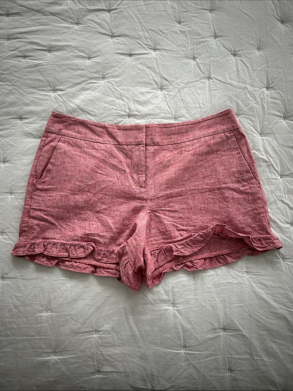 LOFT Ruffle-Hem High Waist Shorts